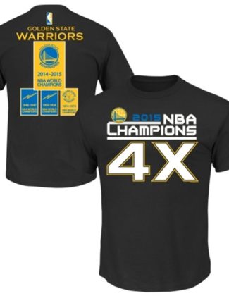 Majestic Golden State Warriors Black 2015 NBA Finals Champions 4X Banner T-Shirt