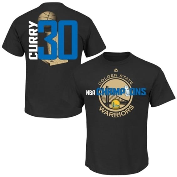 Majestic Stephen Curry Golden State Warriors Black 2015 NBA Finals Champions Recharged Name & Number T-Shirt