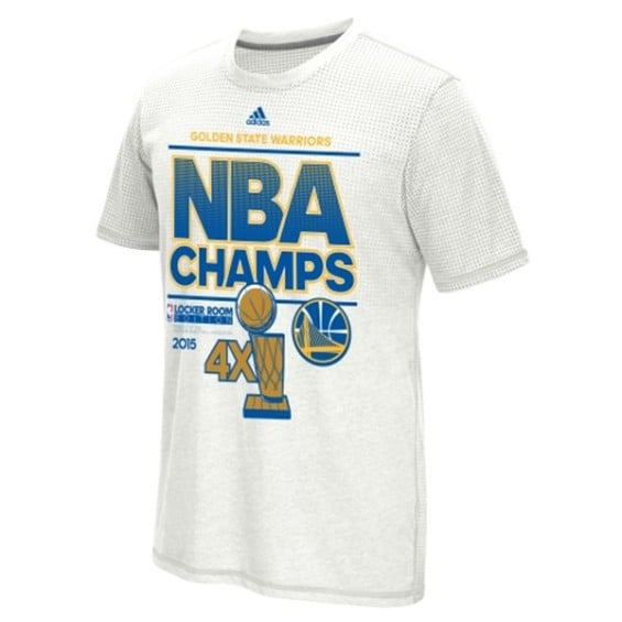 adidas Golden State Warriors White 2015 NBA Finals Champions Locker Room Aeroknit Climalite T-Shirt