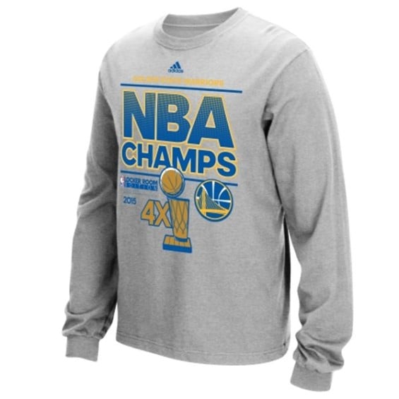 adidas Golden State Warriors Gray 2015 NBA Finals Champions Locker Room Long Sleeve T-Shirt