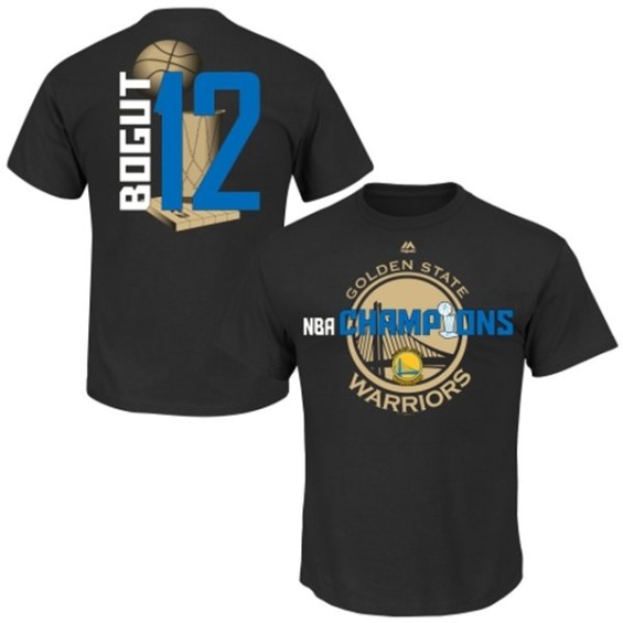 Majestic Andrew Bogut Golden State Warriors Black 2015 NBA Finals Champions Recharged Name & Number T-Shirt