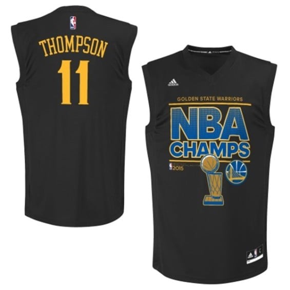 adidas Klay Thompson Golden State Warriors Black 2015 NBA Finals Champions Jersey