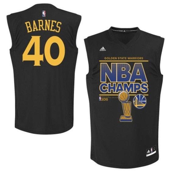 adidas Harrison Barnes Golden State Warriors Black 2015 NBA Finals Champions Jersey
