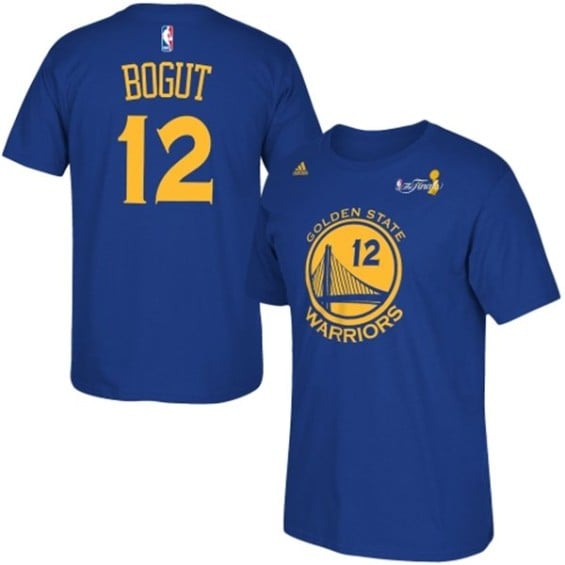 adidas Andrew Bogut Golden State Warriors Royal 2015 NBA Finals Champions Name & Number T-Shirt