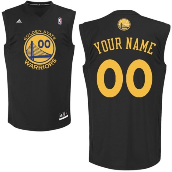 adidas Golden State Warriors Men's Custom Fashion Replica Jersey - Black