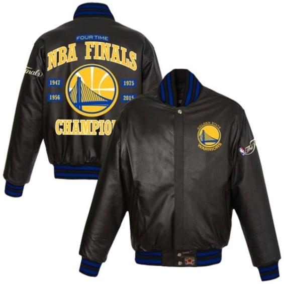 Golden State Warriors Black 2015 NBA Finals Champions Leather Jacket