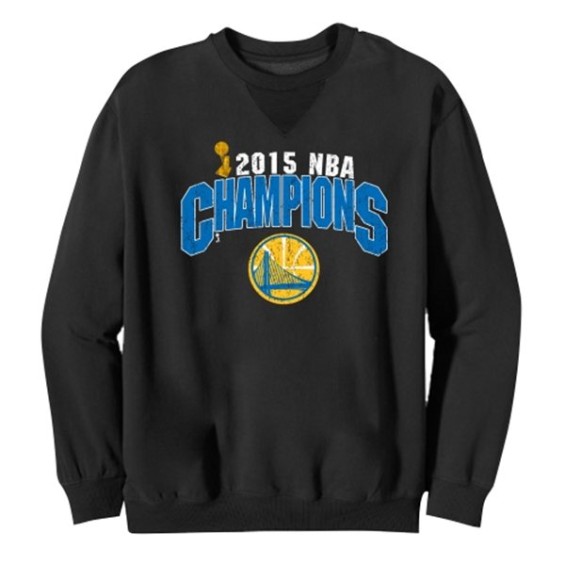 Majestic Threads Golden State Warriors Black 2015 NBA Finals Champions Tri-Blend Fleece Sweatshirt