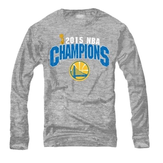 Majestic Threads Golden State Warriors Gray 2015 NBA Finals Champions Tri-Blend Long Sleeve T-Shirt