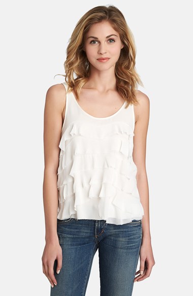 1.State Tiered Ruffle Tank Top in Chalk