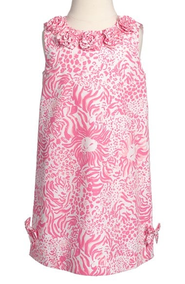 Lilly Pulitzer® 'Little Lilly' Shift Dress (Toddler Girls, Little Girls & Big Girls) in Resort White Get Spotted