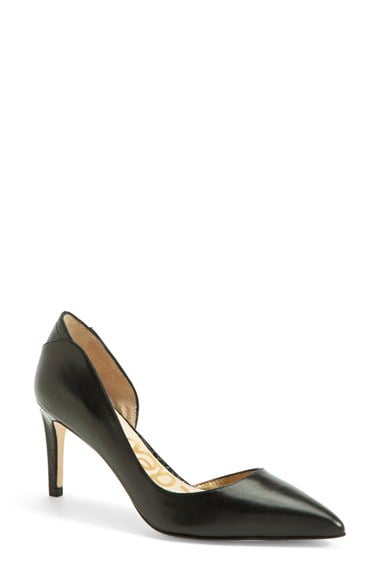 Sam Edelman 'Onyx' Half d'Orsay Pointy Toe Pump (Women) in Black. Nordstrom Anniversary Sale