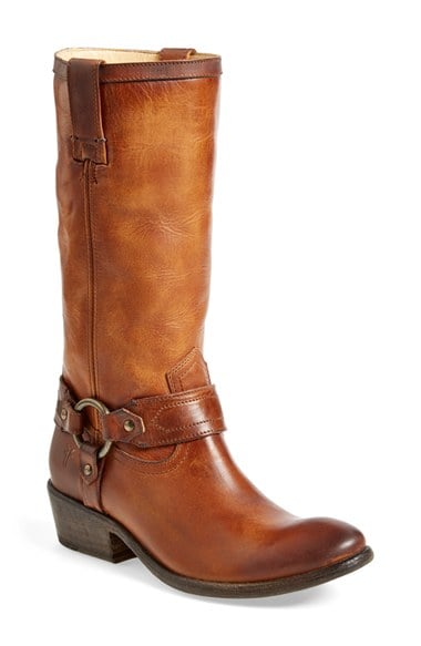 Frye 'Carson Harness' Western Mid Calf Riding Boot (Women) in Cognac Leather