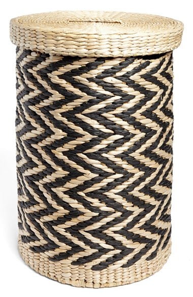 Levtex Straw Chevron Hamper Basket in Natural/Black. Nordstrom Anniversary Sale