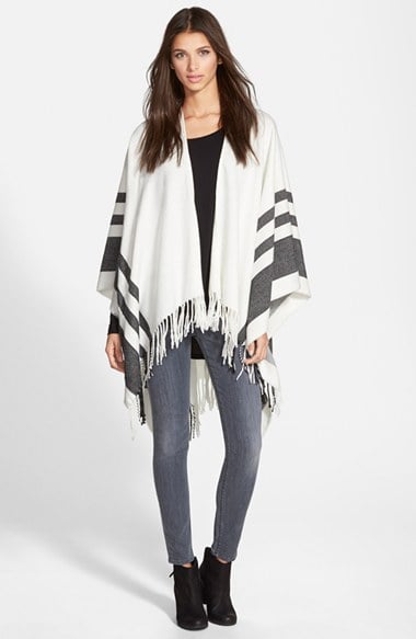 Hinge Stripe Cape in Ivory/Black nordstrom