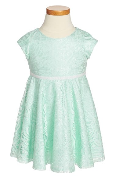 Pippa & Julie Short Sleeve Lace Dress (Toddler Girls & Little Girls) in Mint