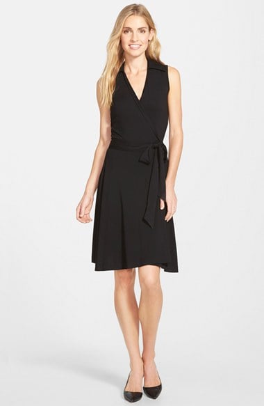 Vince Camuto Sleeveless Wrap Jersey Dress (Regular & Petite) (Nordstrom Exclusive) in black