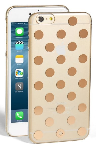 kate spade new york 'le pavillion' polka dot iPhone 6 Plus case in Clear/Rose Gold