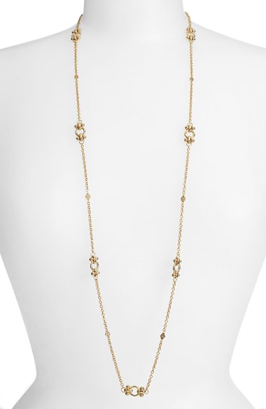 Tory Burch 'Gypset' Long Logo Station Necklace