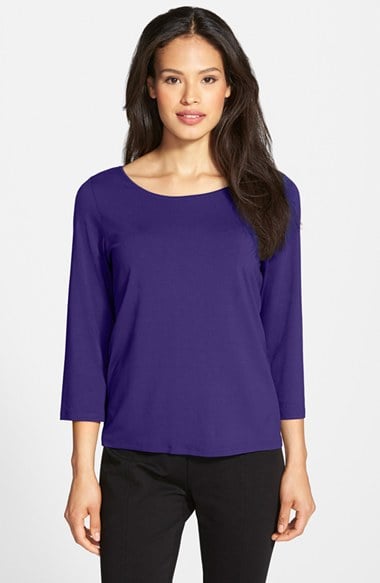 Eileen Fisher Ballet Neck Tee (Regular & Petite) in Ultramarine. Nordstrom Anniversary Sale