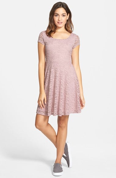 Soprano Lace Skater Dress (Nordstrom Online Exclusive) in PInk lace dresses summer
