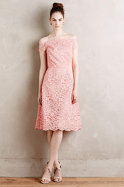 Persica Lace Dress by Shoshanna in Peach.