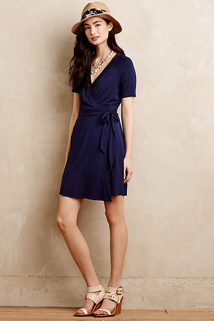 Cordelia Wrap Dress by Tart in Navy Blue