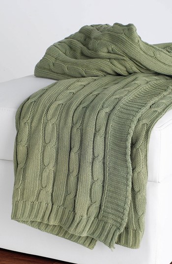 Rizzy Home Cable Knit Throw in Olive Green. Nordstrom Anniversary Sale