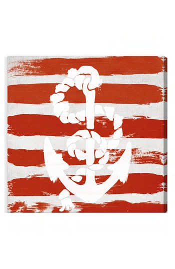 Oliver Gal 'Anchored to the Ocean' Wall Art in Red