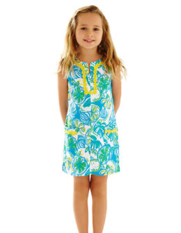 Lilly Pulitzer GIRLS LITTLE LILLY KNIT SHIFT DRESS in Resort White Sweet And Sour