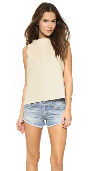 ANINE BING Ruffle Top in Nature 