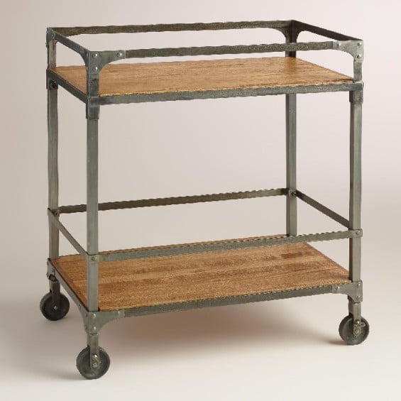 Aiden Industrial Silver Bar Cart