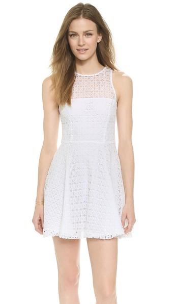 BB Dakota Danica Lace Racer Back Dress in Optic White