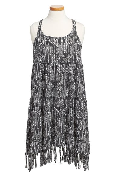 Billabong Sun Kisses Fringe Sundress for Toddler Girls in Off Black