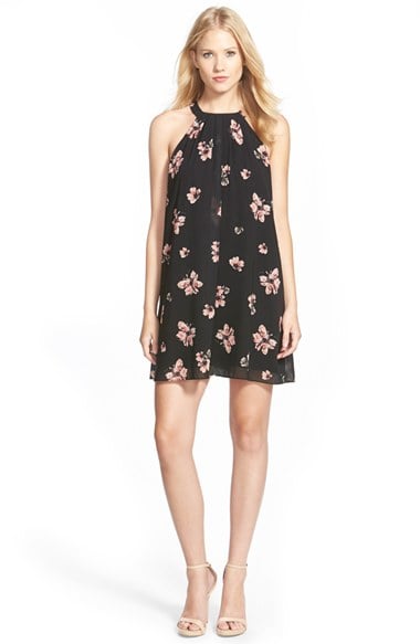CeCe by Cynthia Steffe 'Floral Daydream' Print Sleeveless Shift Dress in Rich Black