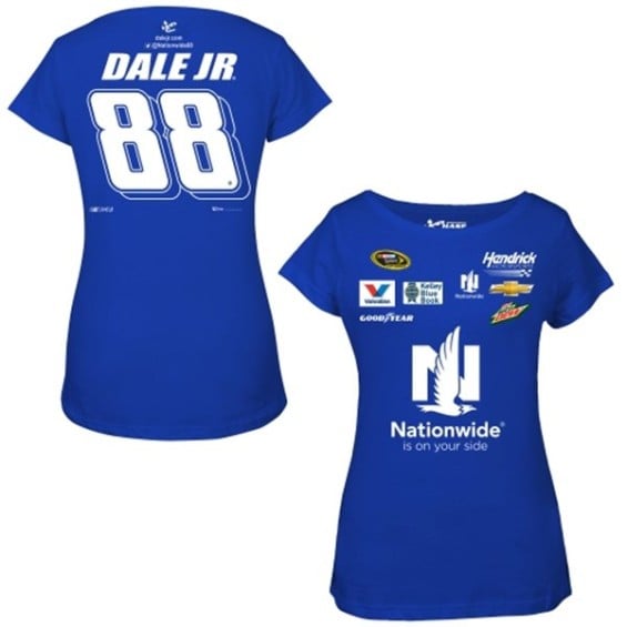 Chase Authentics Dale Earnhardt Jr. Women's Royal Blue 2015 Nationwide Insurance Uniform T-Shirt