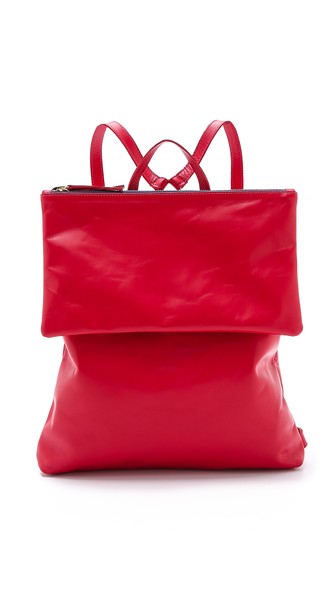 Clare V. Maison Agnes Backpack in Campari Axon