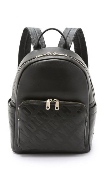 DKNY Leather Backpack in Black
