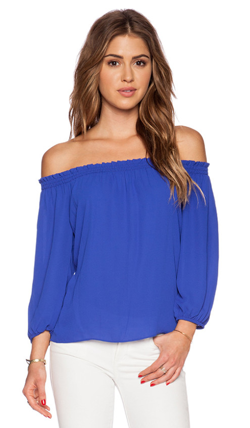 OFF SHOULDER TOP By EIGHT SIXTY in Monaco Blue 