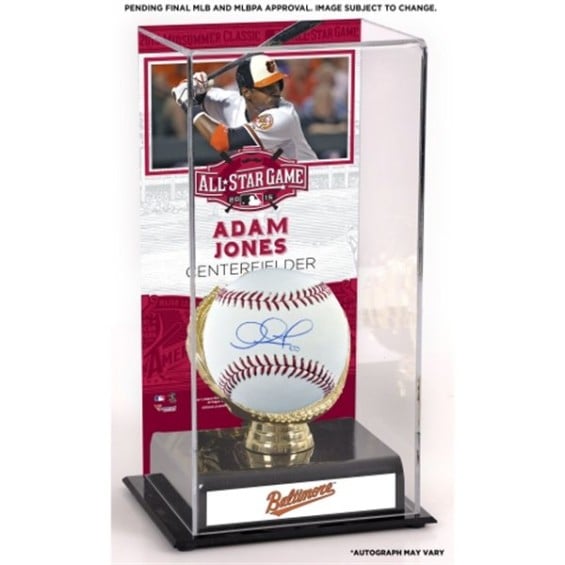 Fanatics Authentic Adam Jones Baltimore Orioles Autographed Baseball and 2015 MLB All-Star Game Gold Glove Display Case with Image