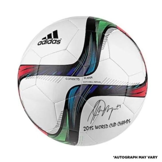 Fanatics Authentic Alex Morgan US Women's Soccer Team 2015 World Champions Autographed Adidas White Glider Soccer Ball with 2015 World Champs Inscription