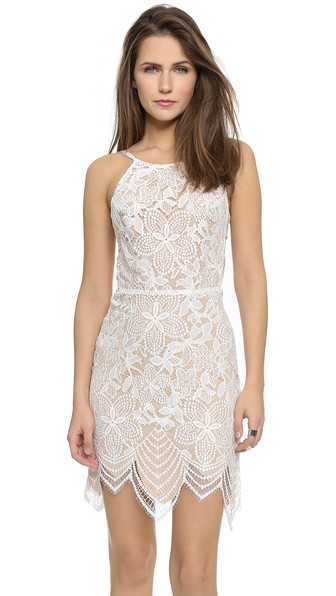 For Love & Lemons Guava Mini Dress in White