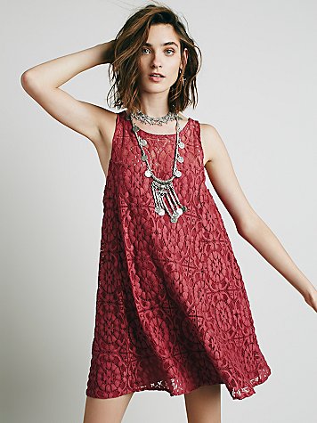 Free People Wallflower Tent Dress in Rose boho dresses
