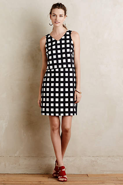 Gridway Shift Dress by Tabitha in Black and White