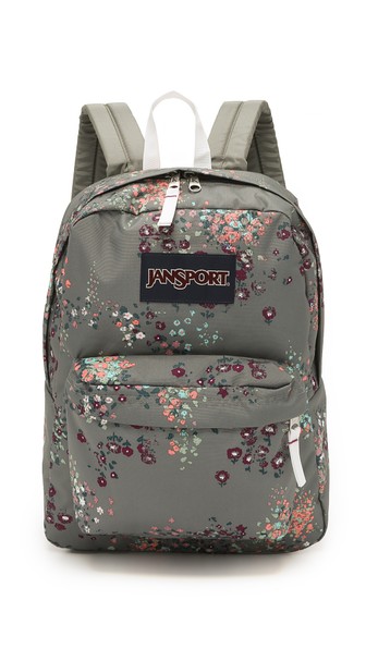 JanSport Superbreak Backpack in Shady Grey Sprinkled Floral