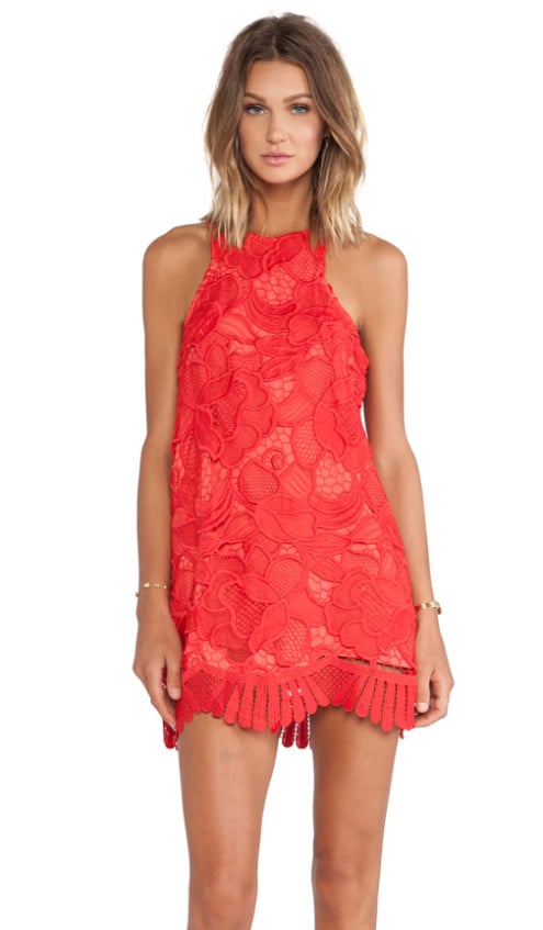 CASPIAN LACE SHIFT DRESS By LOVERS + FRIENDS in Coral