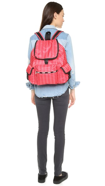 LeSportsac Voyager Backpack in Tattersall Red