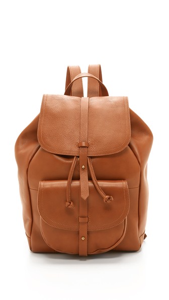 Madewell New Transport Leather Rucksack in English Saddle