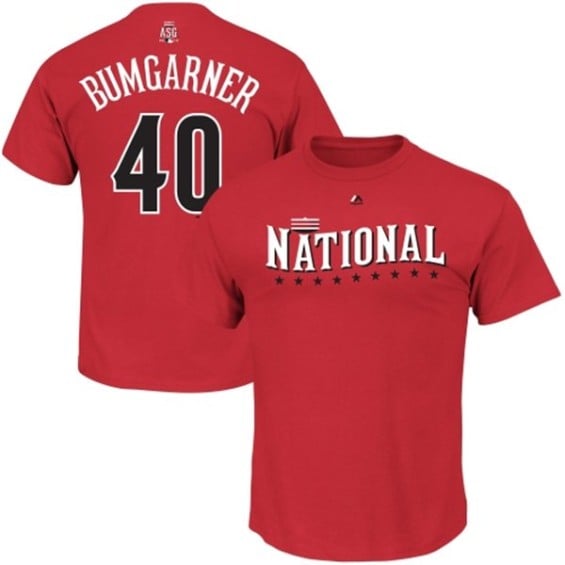 Madison Bumgarner San Francisco Giants Youth Red 2015 All-Star Game Name & Number T-Shirt