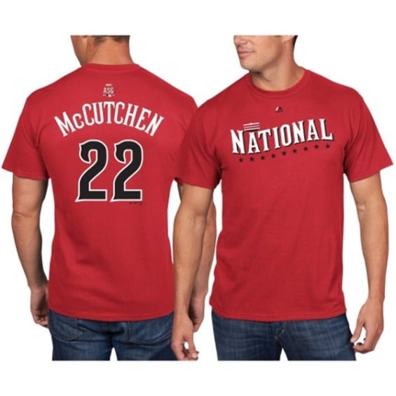 Majestic Andrew McCutchen Pittsburgh Pirates Red 2015 All-Star Game Name & Number T-Shirt