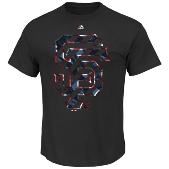 Majestic San Francisco Giants Black Stars And Stripes Spirited T-Shirt